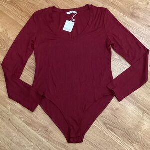 Chic Maroon Long Sleeve Bodysuit